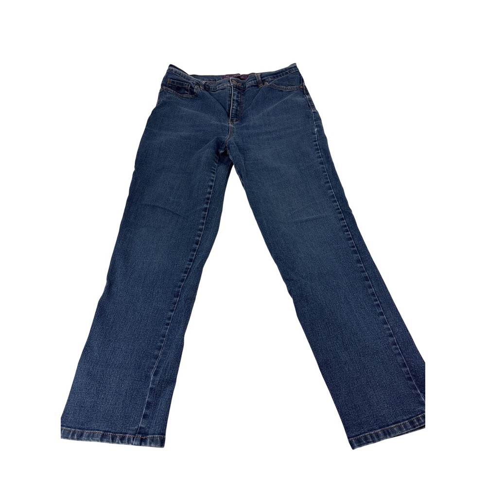 Gloria Vanderbilt Amanda High Rise Straight Leg Jeans Dark Wash Blue Womens 14